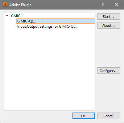G'MIC-Qt Filter menu item