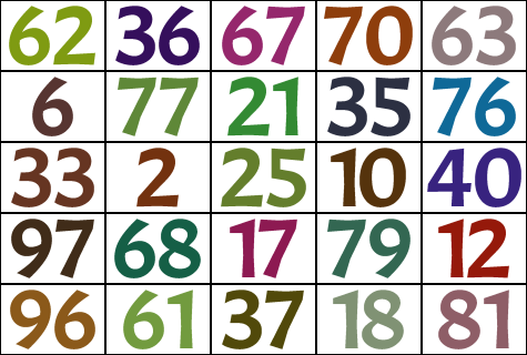repeat 100 { 0 t. $>,0,0,${"font acme,96"},1,${"rgb 100,245"} } a z,0.5 autocrop 0 frame xy,4,0 frame xy,1,255 s z negate arrange VVVVHHHH!!!!!HHHH!!!!!HHHH!!!!!HHHH!!!!!HHHH!!!!!